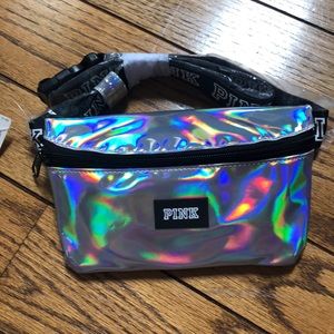 PINK silver fanny pack